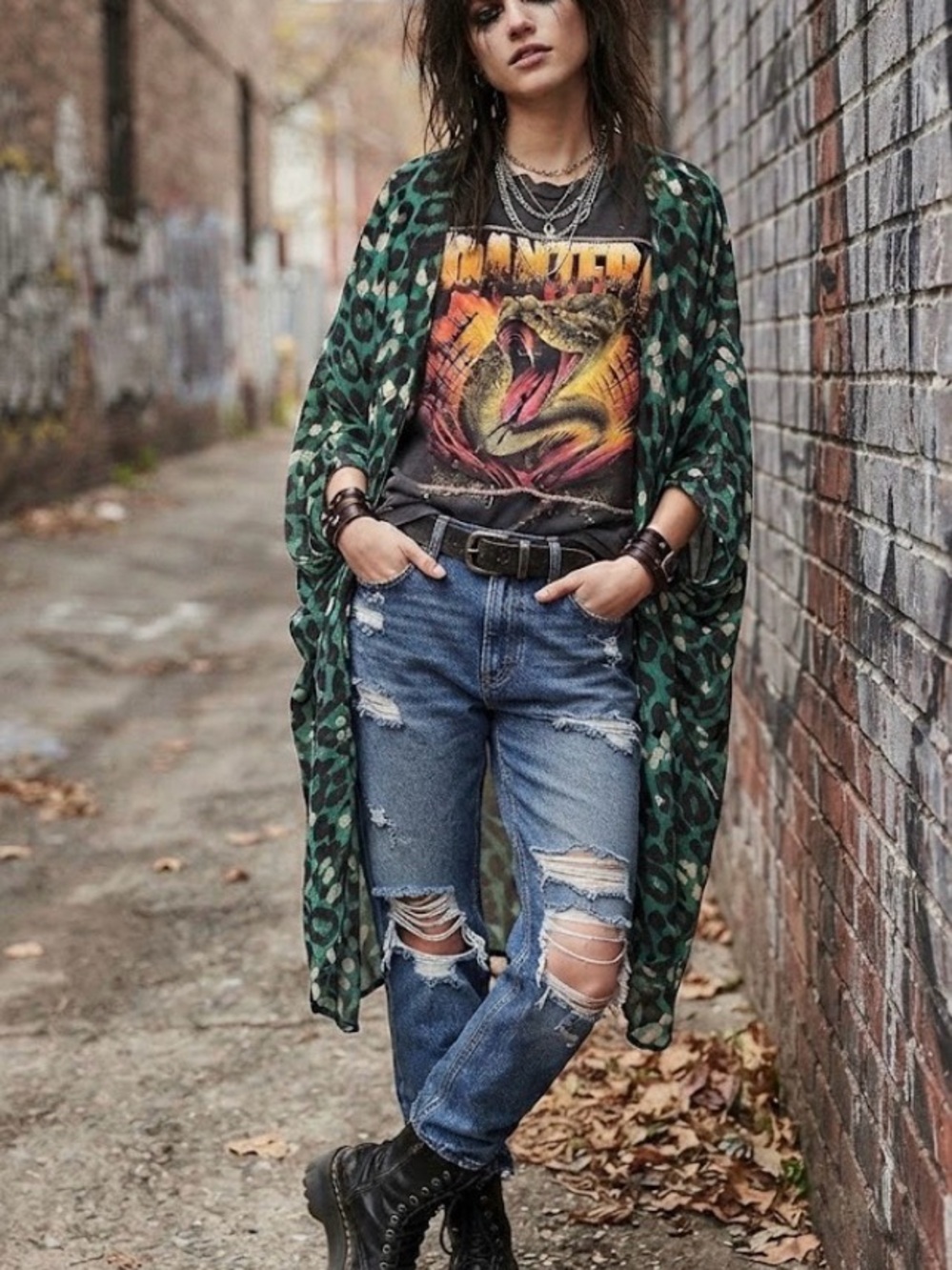 Pantera Leopard Print Sheer Kimono